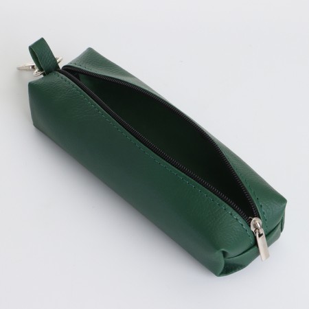 Key of zipper, length 16 cm, ring, carbine, green color-2