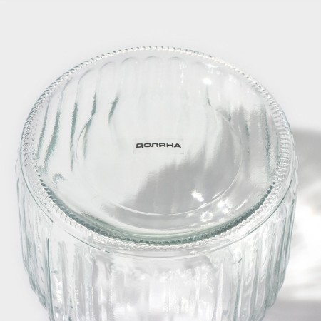 Glass Bank for bulk products with a ceramic lid of the bunny in gold, 600 ml-5