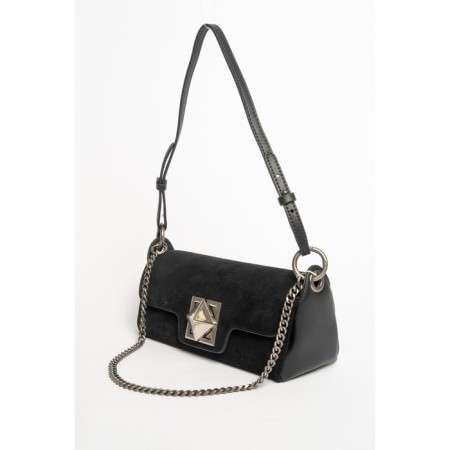 Bag Cross-Bodi Women's, natural suede, Ludor black, 24x8x12 cm-1