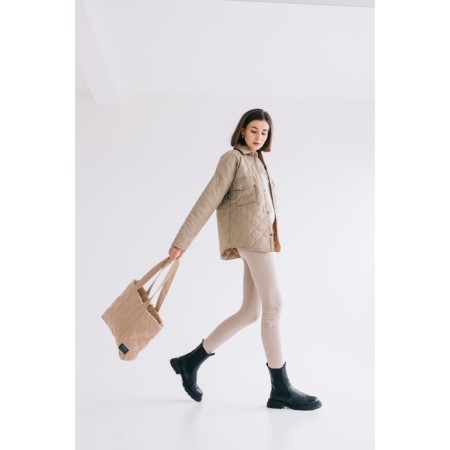 Zipper bag with lightning, beige color-8