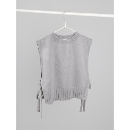 Knitted children's vests Amarobaby Bow, height 140 cm, color gray color-14