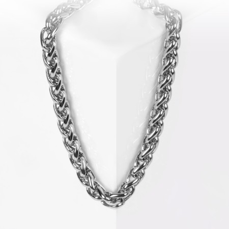 Bracelet "Gladiator" narrow links, color silver, 18 cm-3