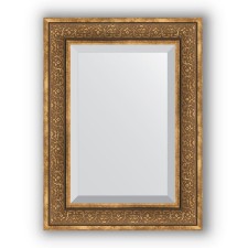 Mirror with fatset in the baguette frame - bronze monogram 101 mm, 59 x 79 cm, evoForm