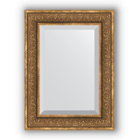 Mirror with fatset in the baguette frame - bronze monogram 101 mm, 59 x 79 cm, evoForm