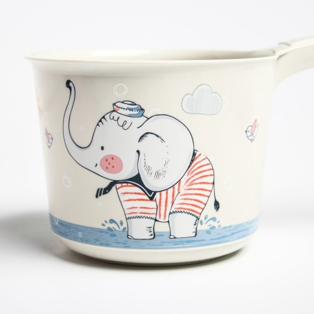 Plastic bucket for swimming and shaking heads, children's bath bucket "Elephant", 1.5 l., Deco-1