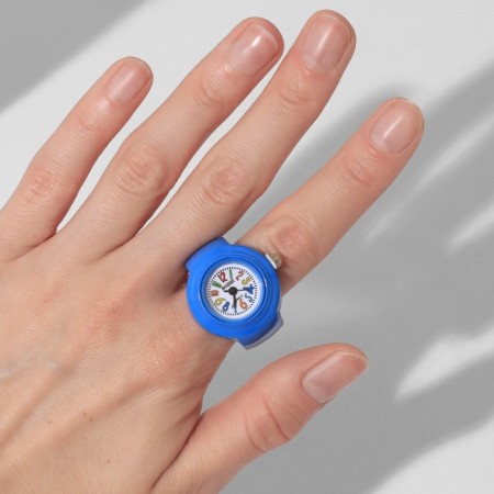 Ring "Time" Multi watch, blue color-4