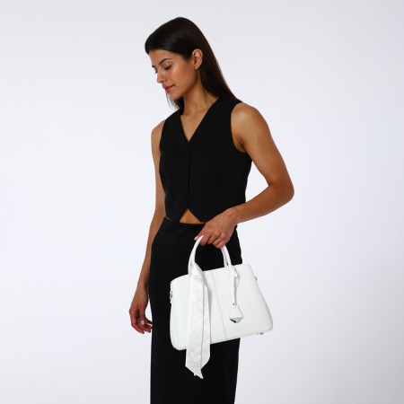 Women's bag on magnet Textura, average size, white color-1