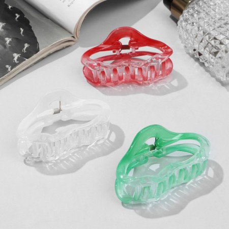 Hair crab "Alba" Oval Color, 7 cm, mix-1