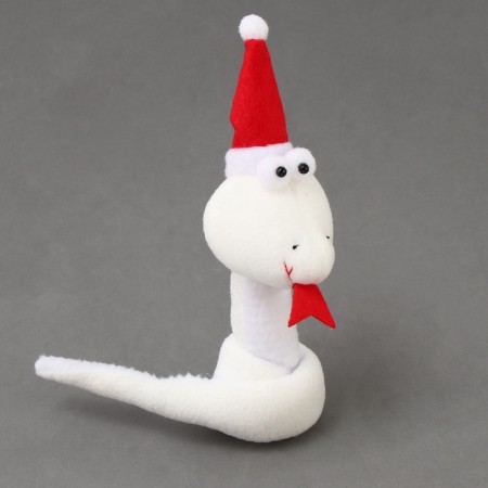 Soft toy "Snake" on a suspension, 14 cm, white color-1