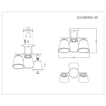 Ceiling EVOLUCE lamp. Sle300402-03. Prato. 3x40 W, E14, 37x25x31.5 cm, chromium color-9
