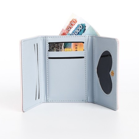 Baby wallet on the button, pink color-4