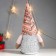 Interior light doll "Santa Claus Luminous nose, in a pink cap with patterns" 33x17x12 cm