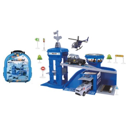 Portable game set Funky Toys, police station, blue color, 32 items