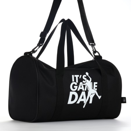 Sports bag with lightning, long belt, black color-5