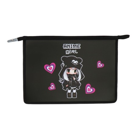 A4, 330 x 230 x 100 mm (extra-capacity), zipper on the top, plastic, de Vente Anime Girl.-2