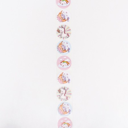 Stickers in the roll "Unicorn", 500 pcs, 3.8 x 3.8 cm-1