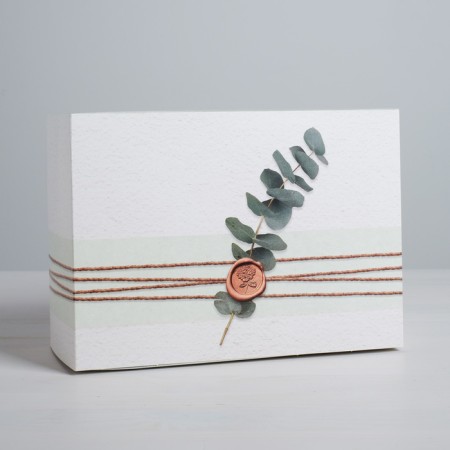 Gift folding box, packaging, “eco style”, 25 x 18 x 10 cm