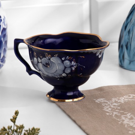 Cup "Yana", H-7.5cm, V-200ml, Cobalt glaze-1