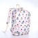 School backpack from textiles with a zipper, 3 pockets, pencil case, white/multi -colored color
