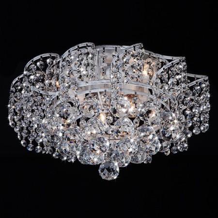 Chandelier Charm 6x60W E27, white, silver 39x39x16 cm-2