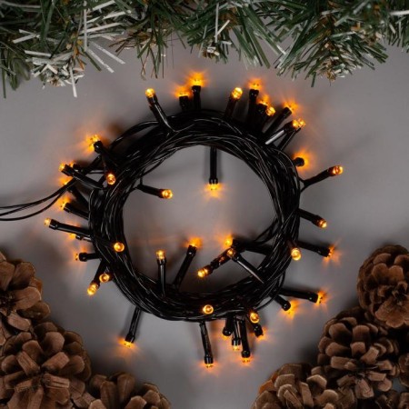 Garland “thread” 5 m, IP20, dark thread, 50 LED, yellow glow, 8 modes, 220 V