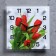Wall watches: flowers, "tulips on a white background", 25 x 25 cm