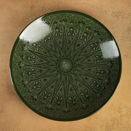 Largan Rishtan ceramics "Patterns", 42 cm, green-1