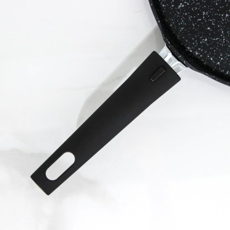 Pancake pan, d = 24 cm, plastic handle, anti -stick coating, dark marble color-3