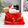 Piggy bank Ceramics "Maneki-Neko Red with fan" 11x10.5x9.5 cm