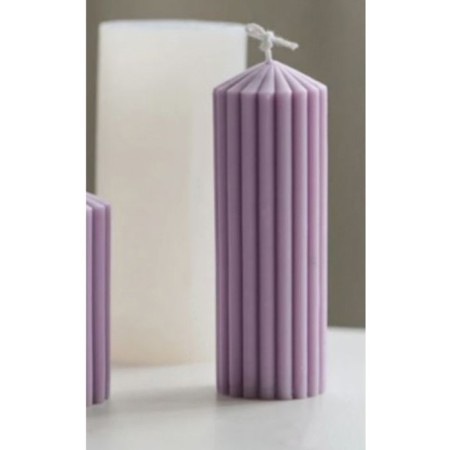 Mold Silicon for a candle "Cylinder. Vertical stripes" 5.5x5x12.3 cm