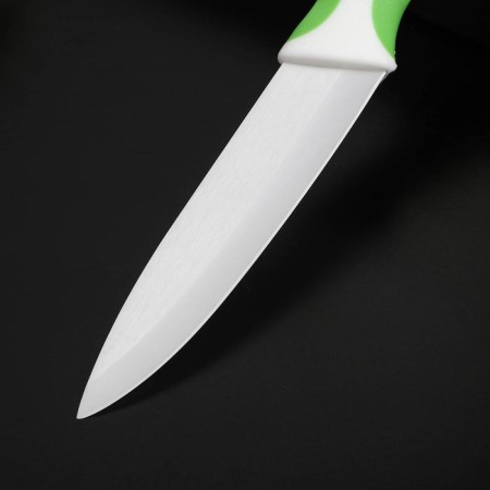 Knife ceramic shares "Smart", blade 10 cm, green color-1