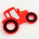 Silicone teether for teeth "Tractor", the color of red