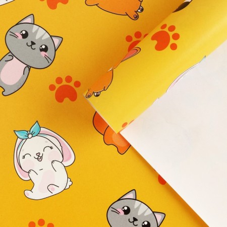 Glossy packaging paper "characters", 70 x 100 cm