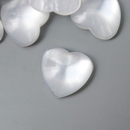 Tops for creativity plastic "Hearts" mother of pearl set 10 pcs 1.6x1.6 cm