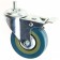 Furniture wheel, d = 75 mm, with a foot, with a latch, gray