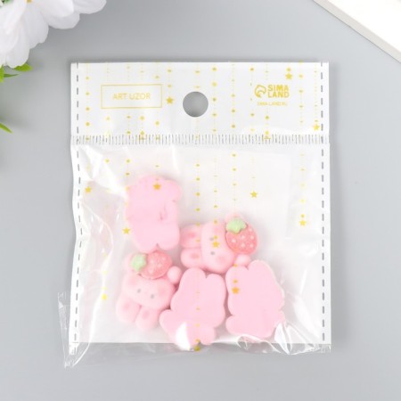 Decor for creativity velvet spraying "Bunny with strawberry" 0.6x2.5x1.8 cm-3