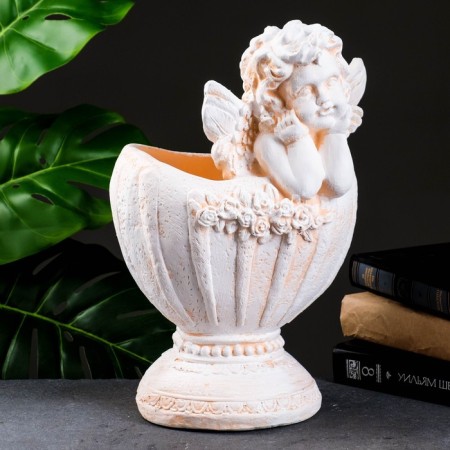Figure pot "Angel in a vase" Beige, 1.2 l / 20x35x23cm