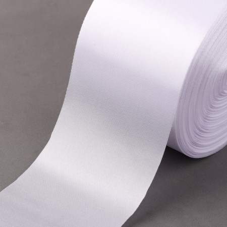 Satin tape, 80 mm × 100 ± 5 m, white color