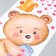 Stick plastic interior color "Bear and squirrel, with a jar of heart" 30x60 cm