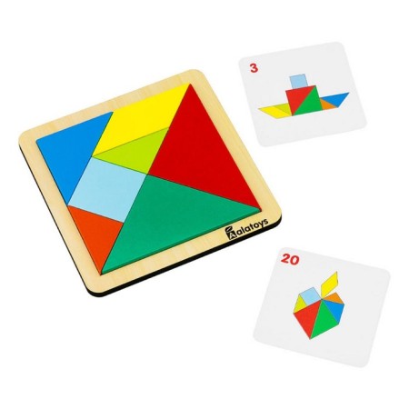 Puzzle "Tangram", 20 tasks, 7 parts, 10 bilateral cards-3