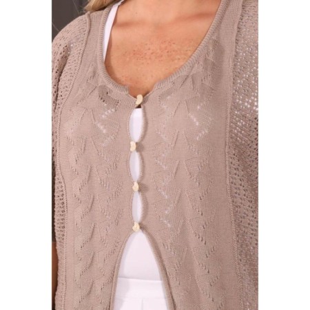 Cardigan female, size 54, beige color-11