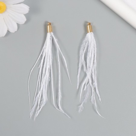 Decor for creativity Pen "Brush Ostrus" set 2 pcs white 9x0.5 cm