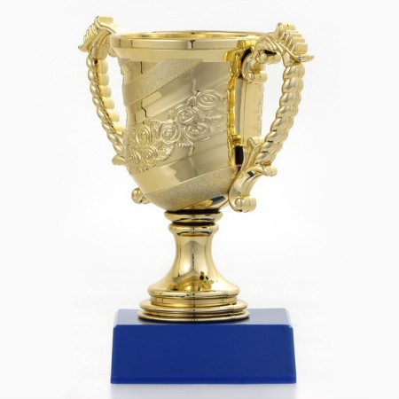 Cup 058, award figure, gold, plastic stand, 12.2 x 10.3 x 6.5 cm.-2