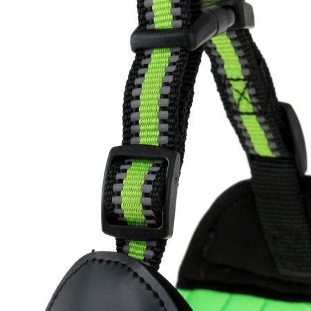 Super-furry harness with reflective firmware, girth 48-54 cm, green-2