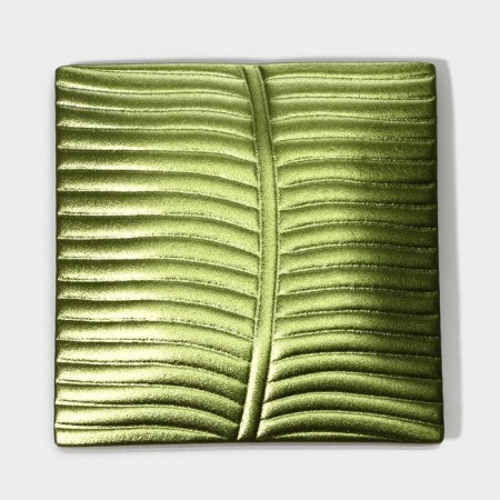 Glass plate Magistro "Paporotnik", 14.5 × 14 × 1.8 cm, green green-4