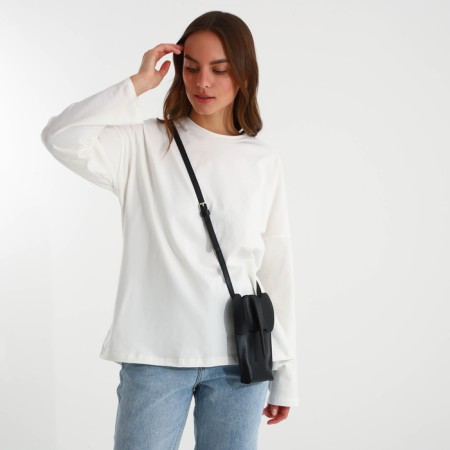 Female Cross-Bodi Bag on the button, black color-5