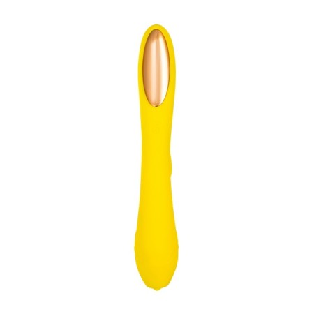 Eromantica Mia Vacuum-wave stimulator with vibration and tongues, 22 cm, silicone, yellow color-4