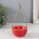 Souvenir ceramics, metal stand "pear" red with gold 8x8x17 cm