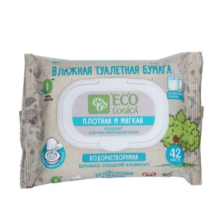 Wet toilet paper Ecologica, 42 pcs.