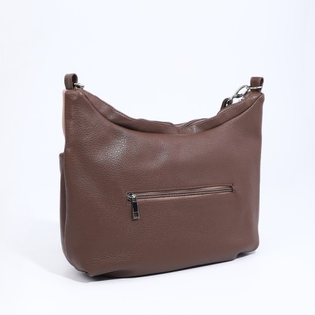 Richet Cross-Boda Bag on a zipper, outer pocket, brown/beige color-1